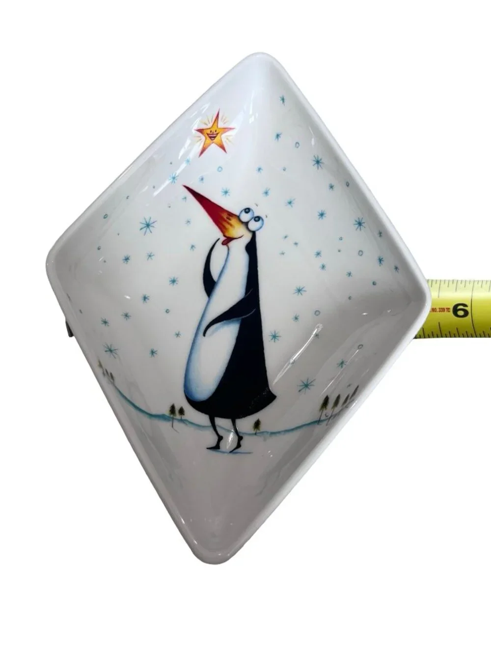 RARE Royal Worcester Clare Mackie Penguin Hors d'Oeuvres Christmas Dish Set of 4